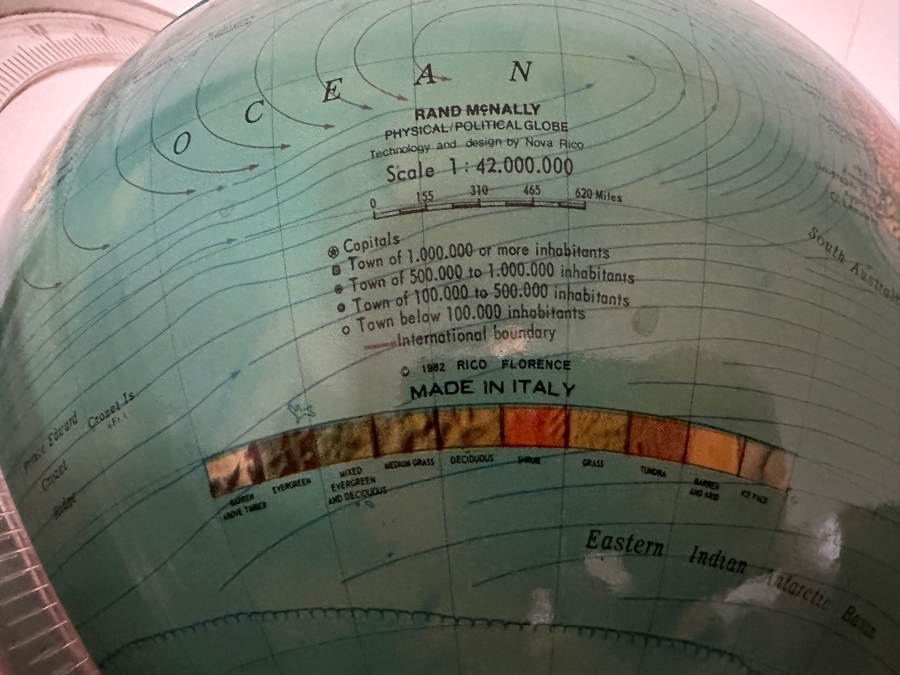 Vintage Mid-Century Modern Lighted Rand McNally Rico Florence Italy World Globe 17.5H [Photo 11]