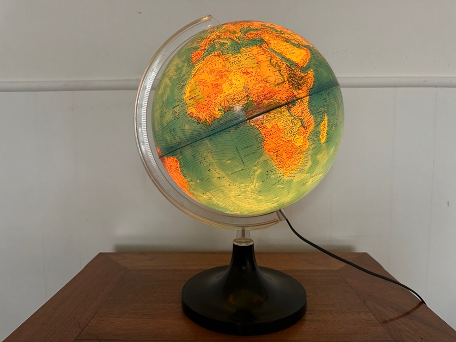 Vintage Mid-Century Modern Lighted Rand McNally Rico Florence Italy World Globe 17.5H [Photo 4]