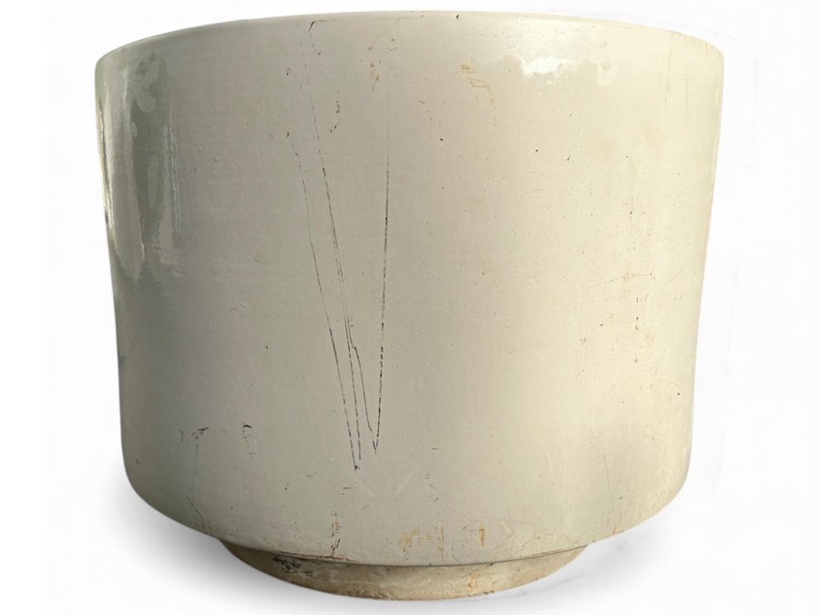 Vintage Mid-Century Modern Gainey Ceramics Large Pot Planter White 19W X 15H
