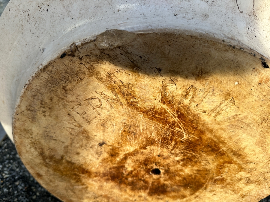 Vintage Mid-Century Modern Gainey Ceramics Large Pot Planter White 19W X 15H [Photo 9]