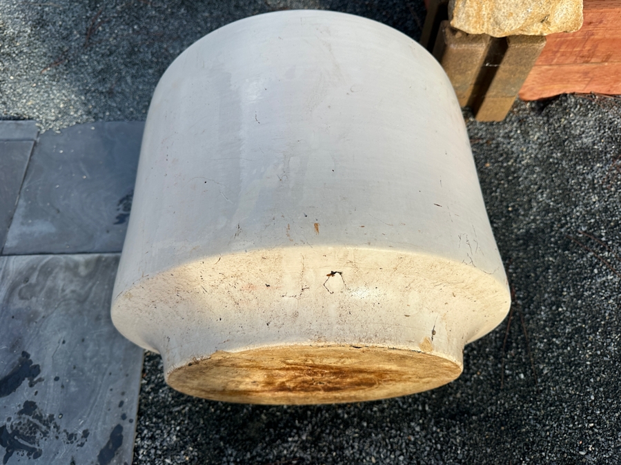 Vintage Mid-Century Modern Gainey Ceramics Large Pot Planter White 19W X 15H [Photo 12]