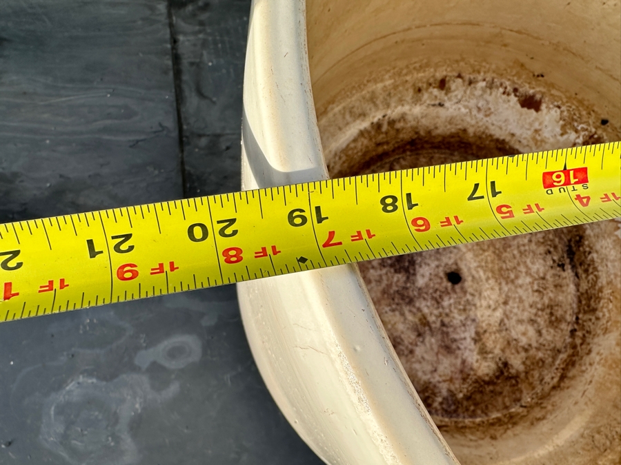 Vintage Mid-Century Modern Gainey Ceramics Large Pot Planter White 19W X 15H [Photo 14]