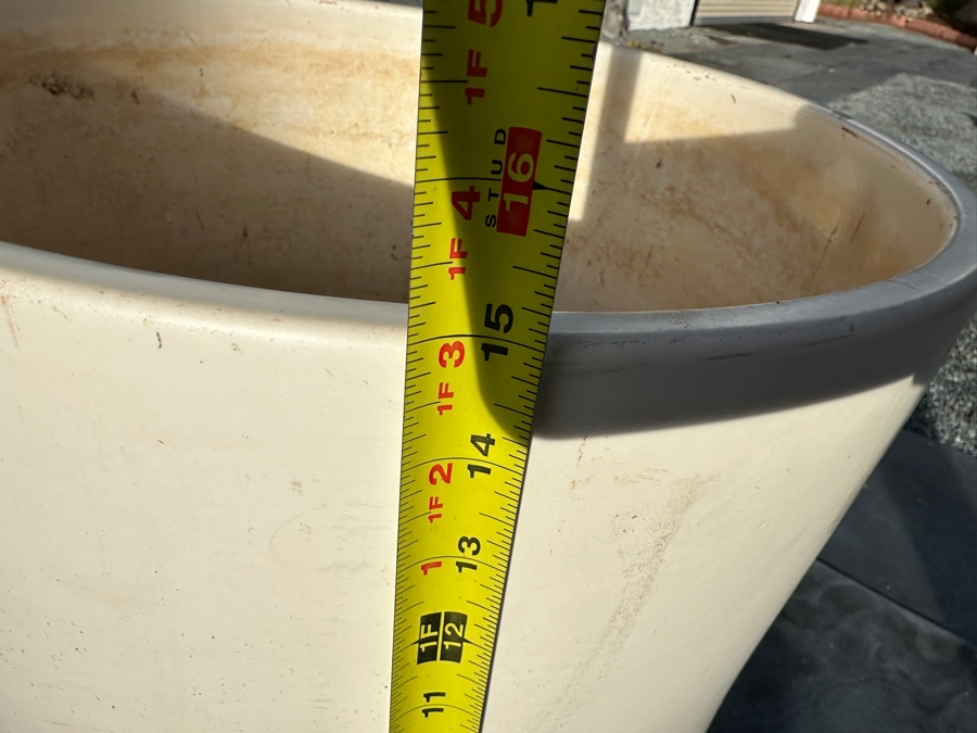 Vintage Mid-Century Modern Gainey Ceramics Large Pot Planter White 19W X 15H [Photo 15]