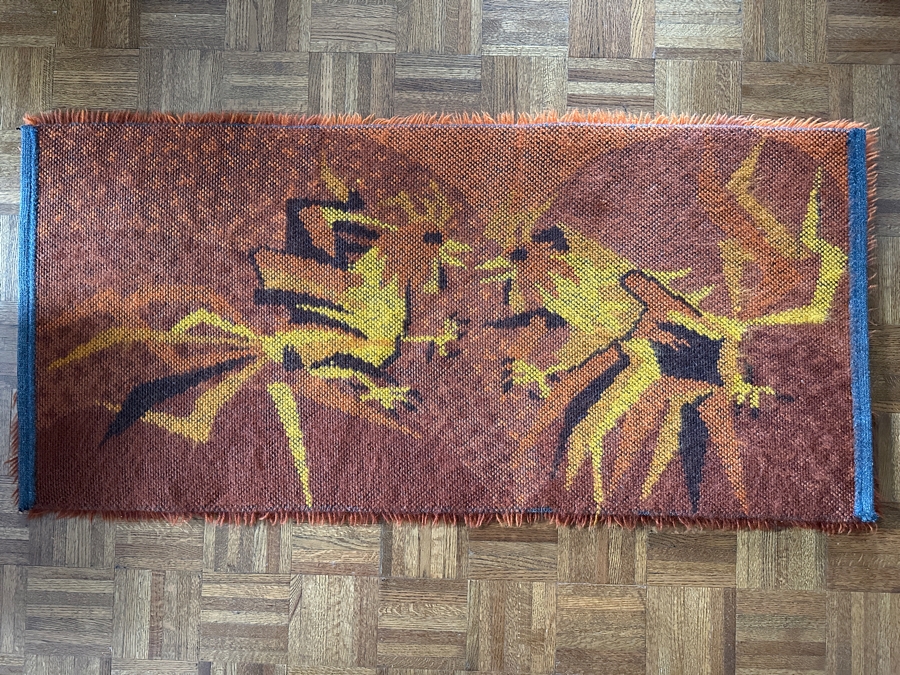 Vintage Mid-Century Modern Scandinavian Rya Shag Rug 58 X 27 [Photo 4]