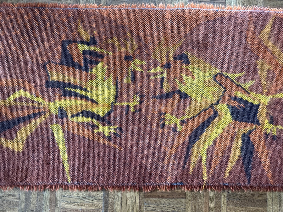 Vintage Mid-Century Modern Scandinavian Rya Shag Rug 58 X 27 [Photo 5]