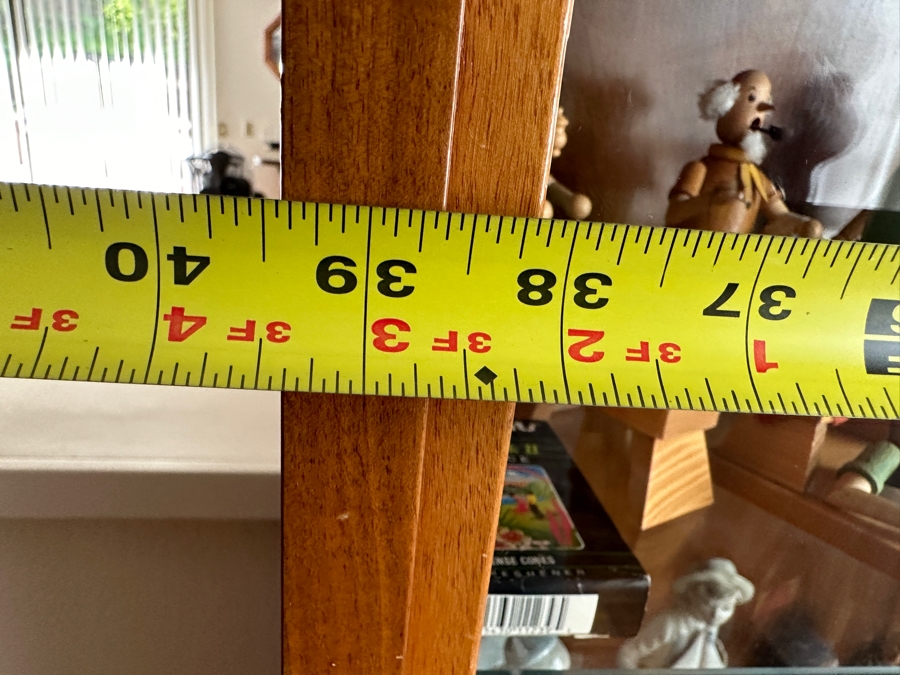 Vintage Mid-Century Modern Wooden Curio Display Cabinet From Berlin Germany With Sliding Glass Doors 39W X 14D X 55.5H [Photo 10]