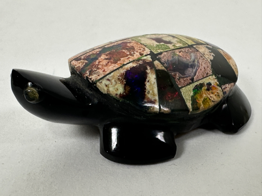 Mosaic Opal Top Carved Stone Turtle Figurine 1.75'L [Photo 4]
