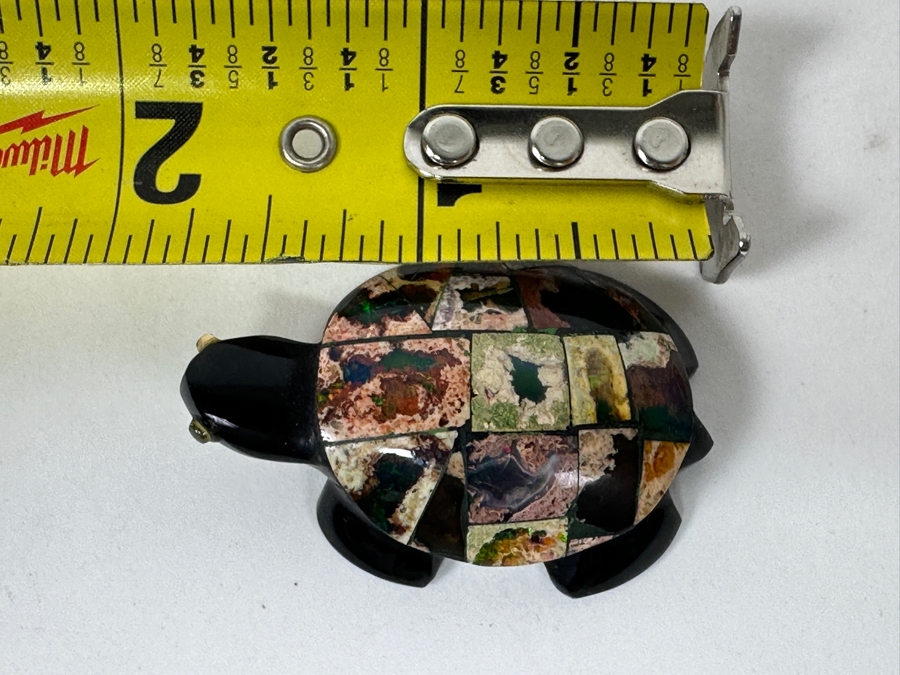 Mosaic Opal Top Carved Stone Turtle Figurine 1.75'L [Photo 7]