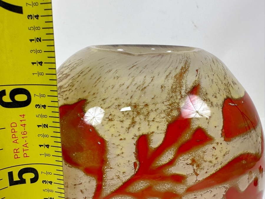 Vintage Kosta Boda 'Floating Flowers' Glass Vase Designed By Swedish Artist Olle Brozen 6.5H [Photo 9]