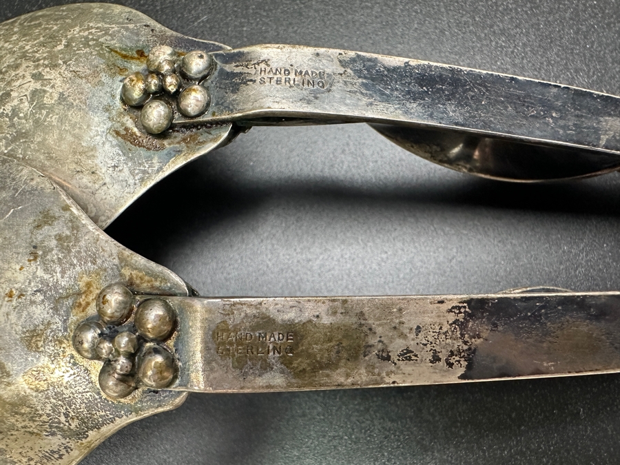 Handmade Ornate Sterling Silver Salad Serving Utensils Set With Spoon And Fork 10'L 216.9g [Photo 6]