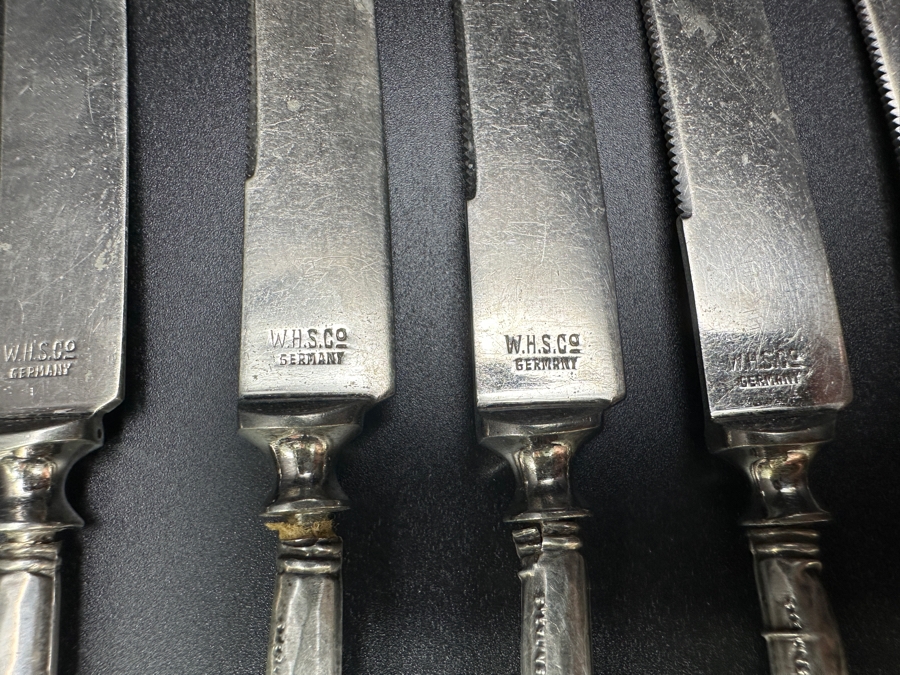 (6) Sterling Silver Handled Knives By W. H. S. Co Germany 7'L [Photo 3]