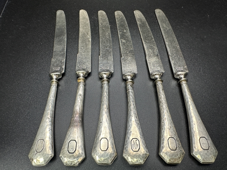 (6) Sterling Silver Handled Knives By W. H. S. Co Germany 7'L [Photo 2]