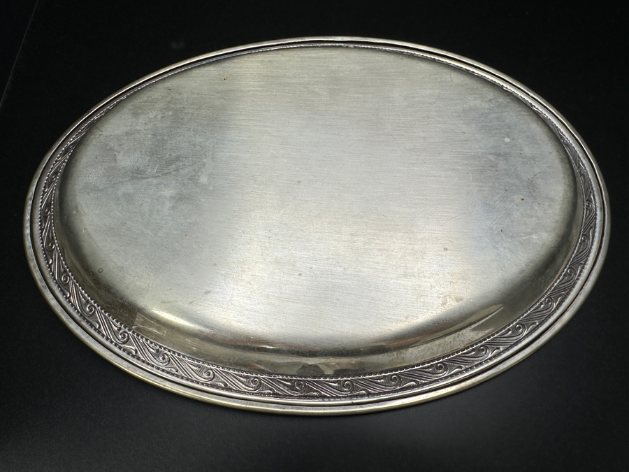 Sterling Silver Oval Serving Platter Tray By Esco 8 X 6 112.2g [Photo 7]