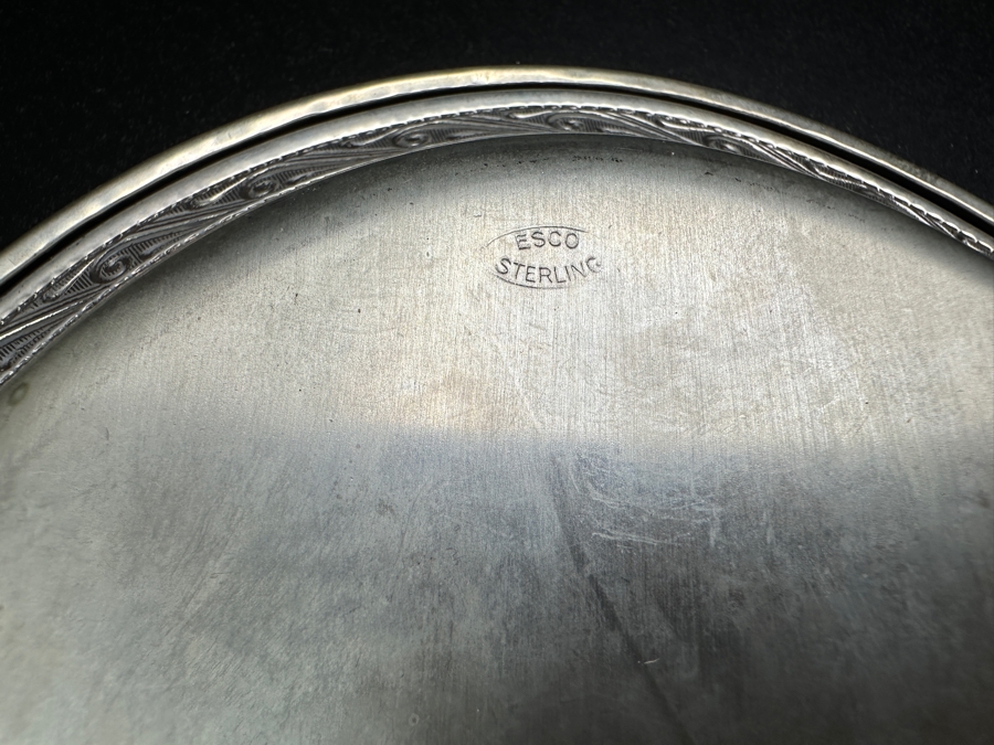Sterling Silver Oval Serving Platter Tray By Esco 8 X 6 112.2g [Photo 8]