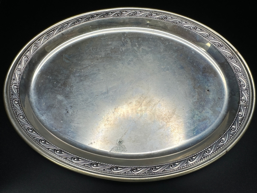 Sterling Silver Oval Serving Platter Tray By Esco 8 X 6 112.2g [Photo 2]