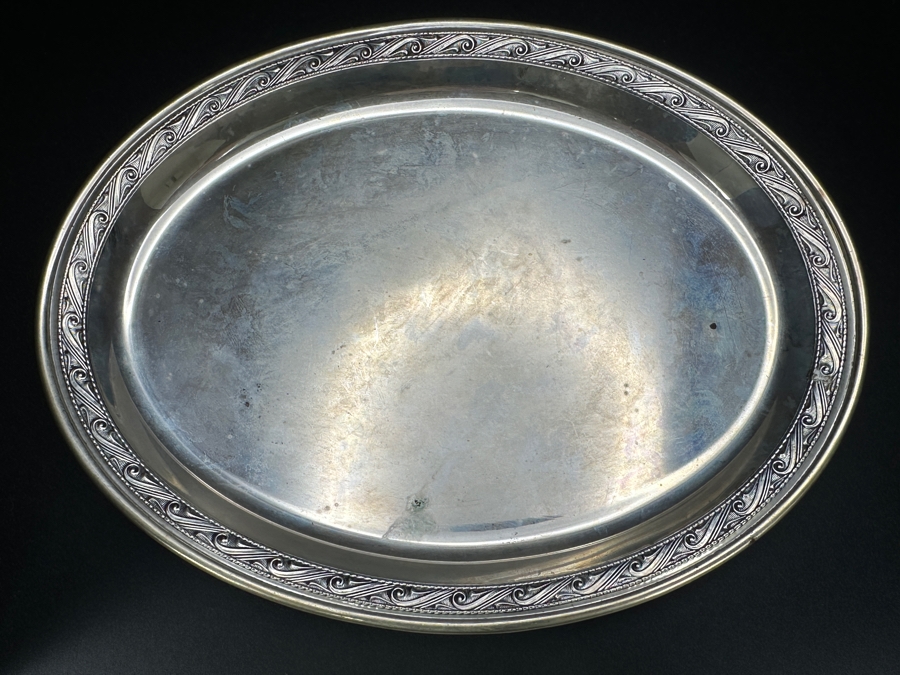 Sterling Silver Oval Serving Platter Tray By Esco 8 X 6 112.2g [Photo 4]