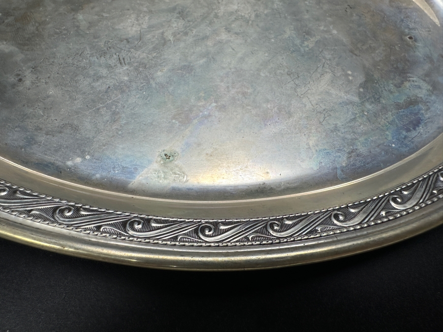 Sterling Silver Oval Serving Platter Tray By Esco 8 X 6 112.2g [Photo 6]