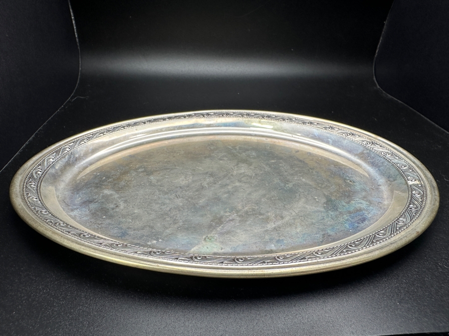Sterling Silver Oval Serving Platter Tray By Esco 8 X 6 112.2g [Photo 5]
