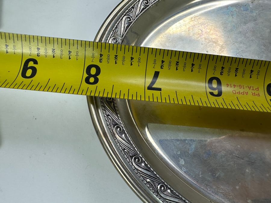 Sterling Silver Oval Serving Platter Tray By Esco 8 X 6 112.2g [Photo 10]