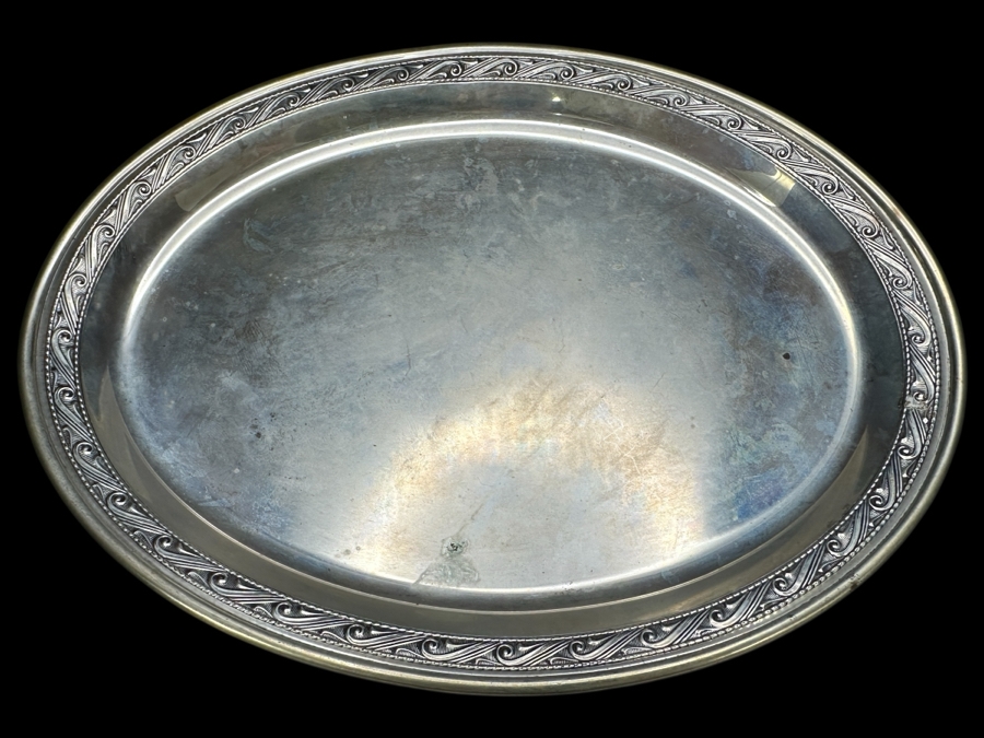 Sterling Silver Oval Serving Platter Tray By Esco 8 X 6 112.2g