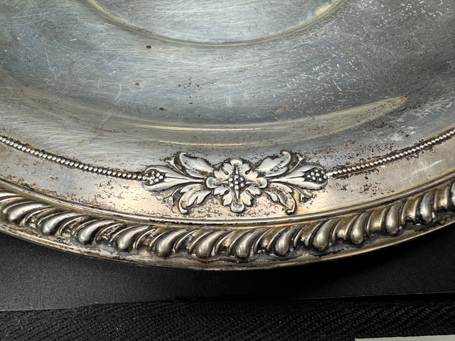 Sterling Silver Repousse Dish By Wallace 10'W 233.1g [Photo 5]