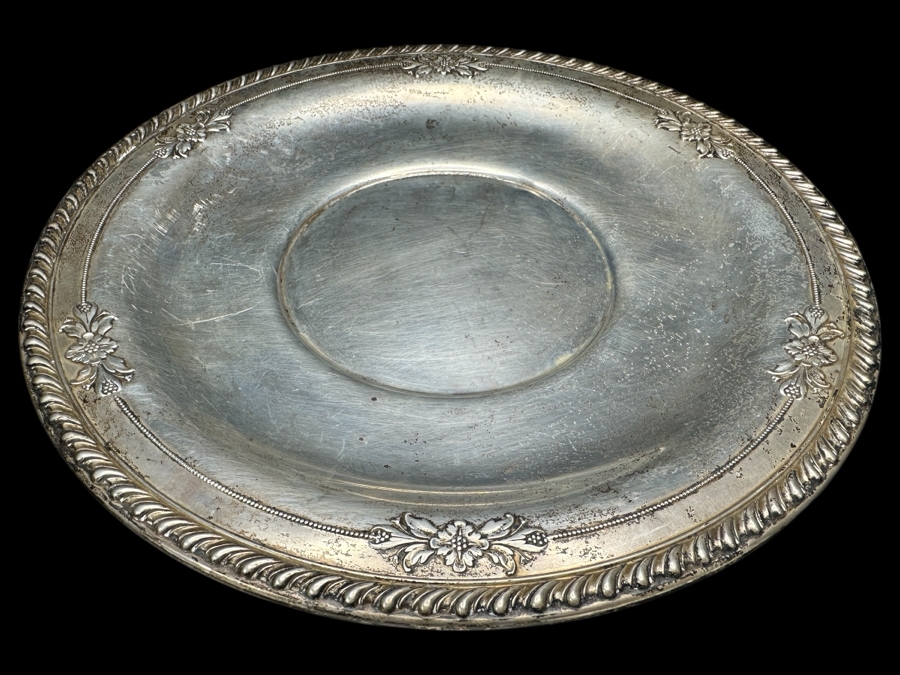 Sterling Silver Repousse Dish By Wallace 10'W 233.1g