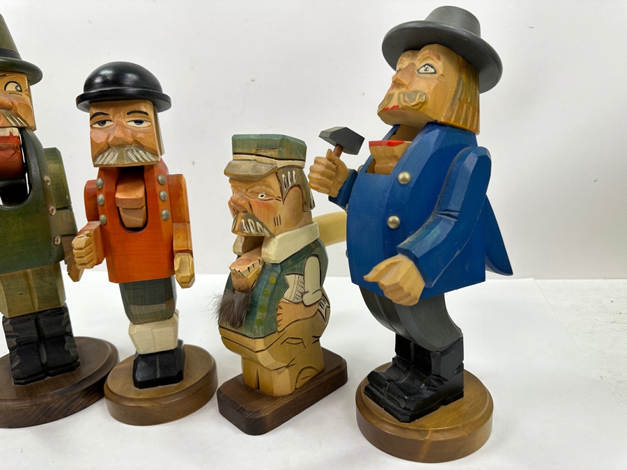 Collection Of Four Traditional German Wooden Nutcracker Figurines 9H To 13H [Photo 6]