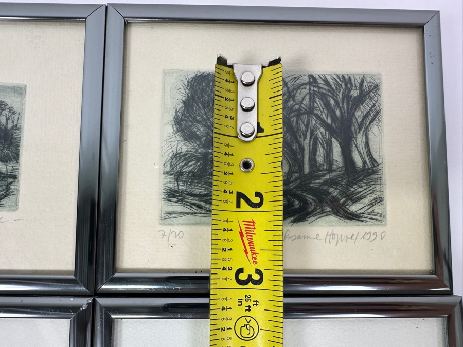 Set Of Four Susanne Hoppe German Etchings 2.5W X 2.25H Framed 5 X 4 [Photo 9]
