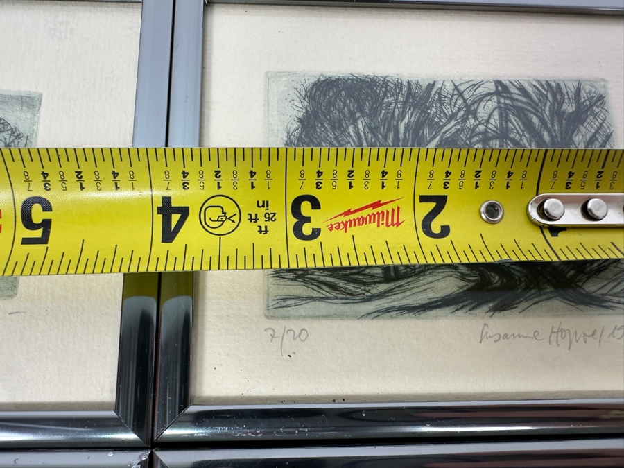 Set Of Four Susanne Hoppe German Etchings 2.5W X 2.25H Framed 5 X 4 [Photo 8]