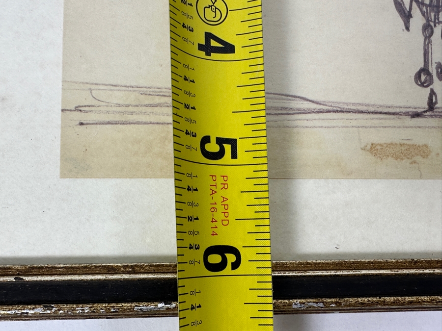 Ray Aragon (1926-2009, American) Disney / Looney Tunes / Fred Calvert Productions Animation Artist / Production Designer Original 'Don Quixote' Sketch Signed Lower Right Dated 1970 9 X 5 Framed 11.5 X 8 [Photo 8]