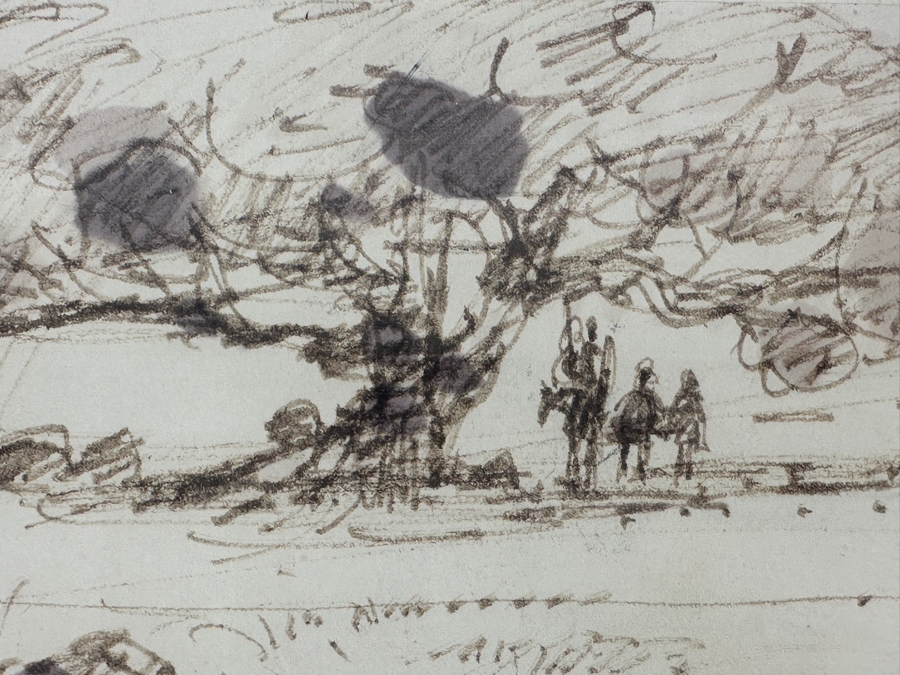 Ray Aragon (1926-2009, American) Disney / Looney Tunes / Fred Calvert Productions Animation Artist / Production Designer Original 'Don Quixote' Sketch Signed Lower Right Dated 1970 8.5 X 5 Framed 11.5 X 8 [Photo 4]