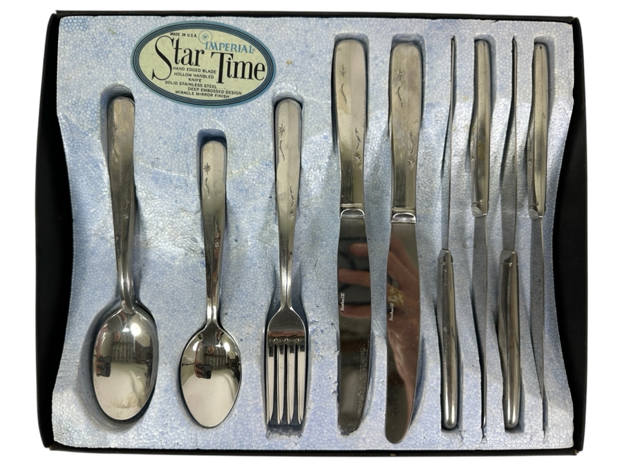 Imperial Star Time Flatware Set Service For Six (Missing One Fork)