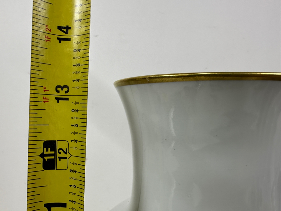 Vintage Fine China Vase With Gold Rim Made In The German Democratic Republic (GDR) East Germany 13'H [Photo 4]