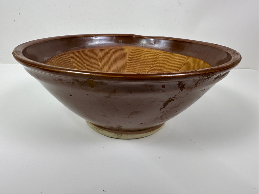 Vintage Signed Japanese Pottery Bowl 9.75'W X 4'H [Photo 3]