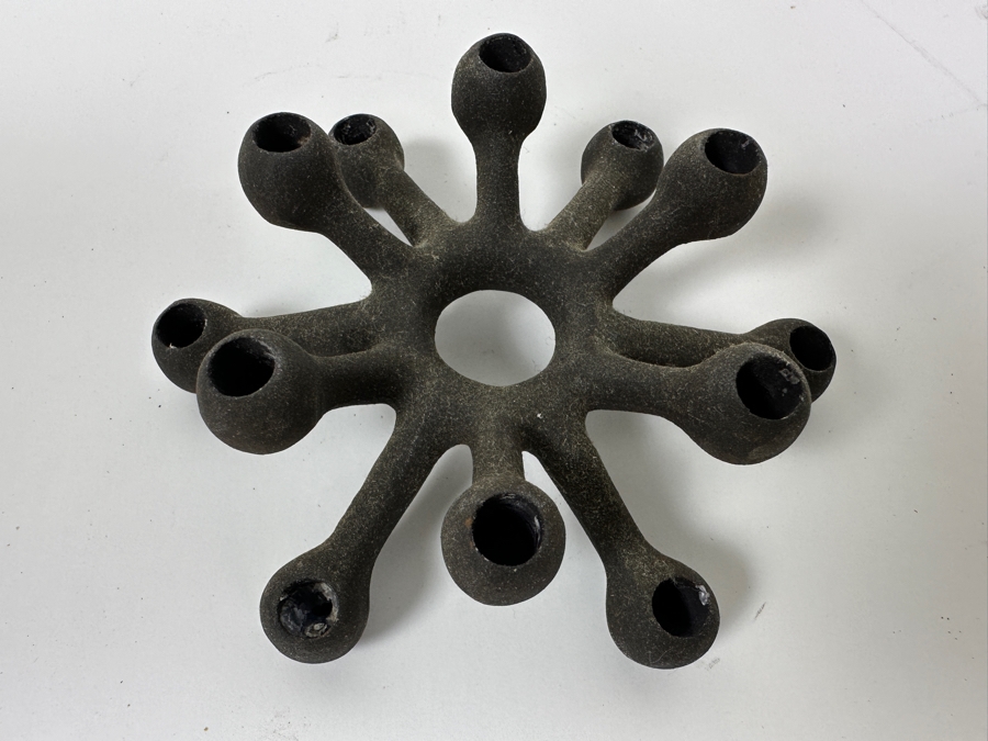 MCM Cast Iron 'Spider' 'Atom' Candle Holder Designed By Danish Sculptor Jens Harald Quistgaard (JHQ) For Dansk Designs With Original Box [Photo 3]
