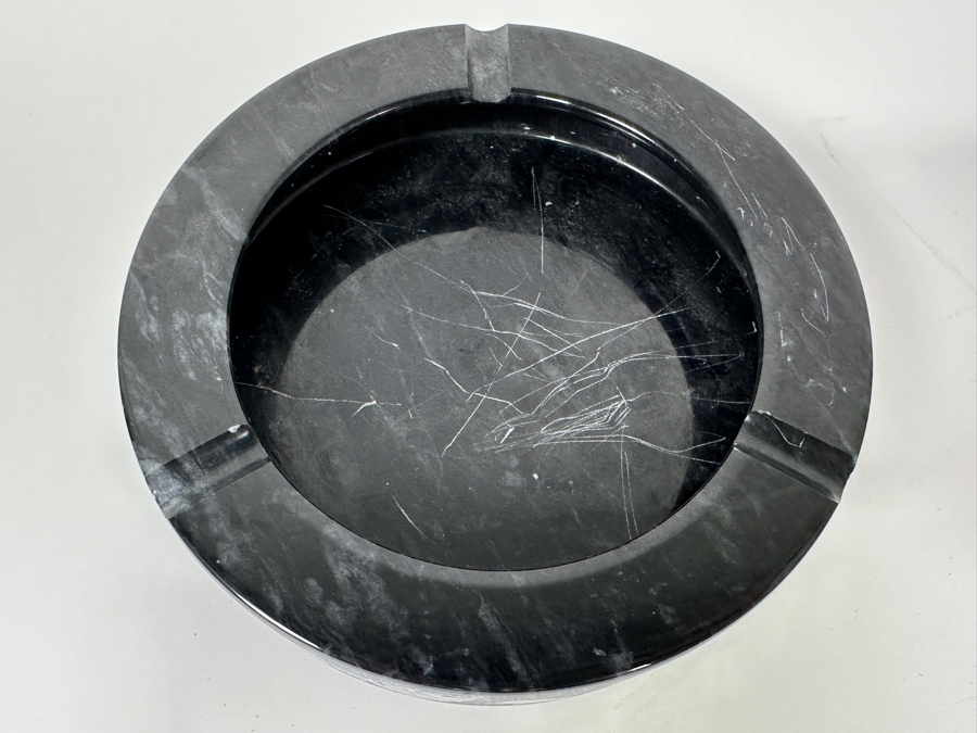 Vintage Hand Carved Marble Ashtray 6W [Photo 4]