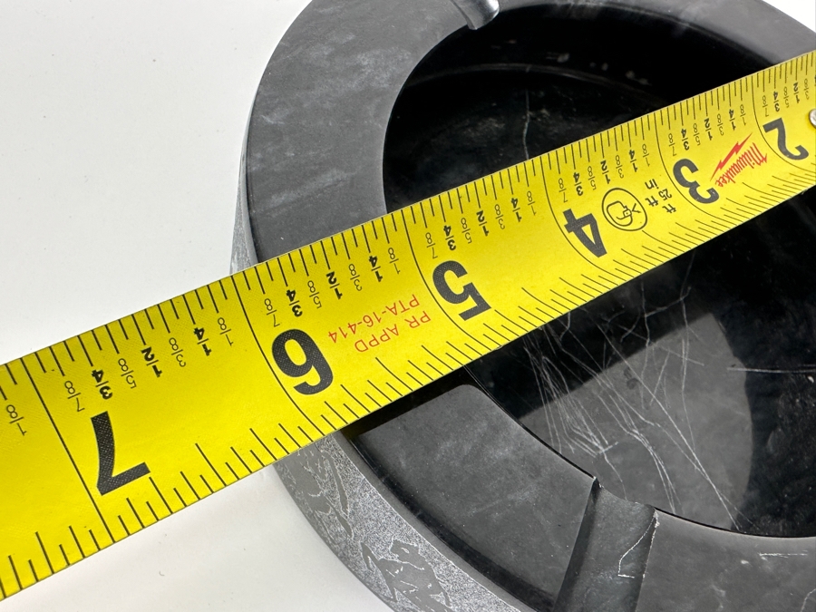 Vintage Hand Carved Marble Ashtray 6W [Photo 8]