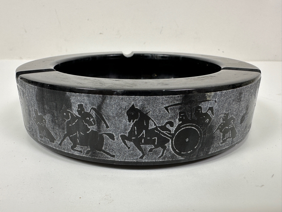 Vintage Hand Carved Marble Ashtray 6W [Photo 6]