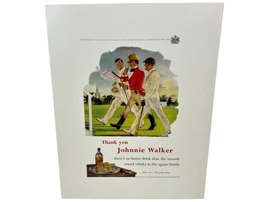 Vintage 1995 Johnnie Walker Whisky Advertising Print On Board 16 X 20