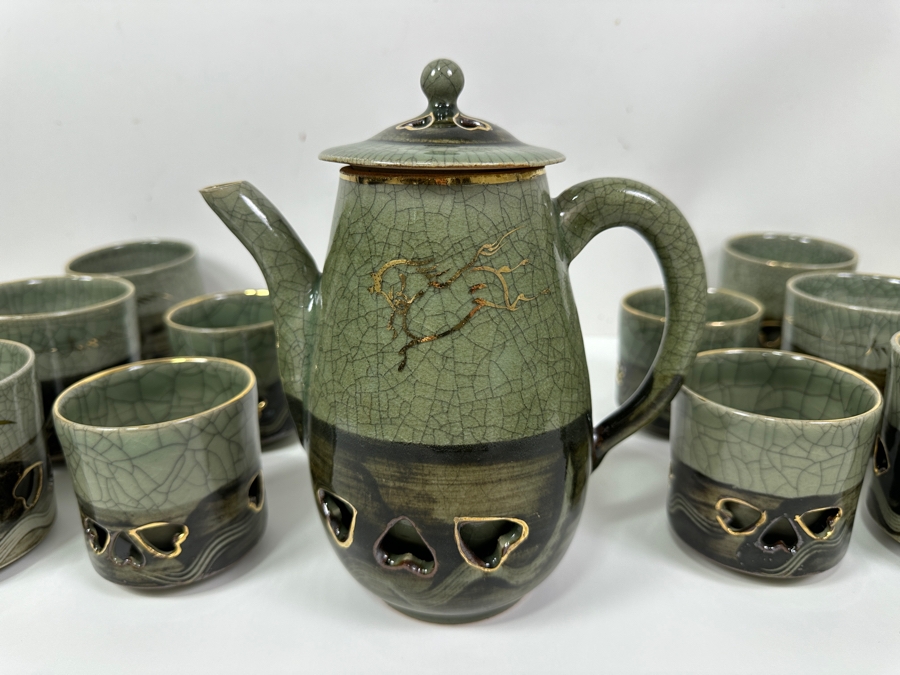 Vintage Japanese Somayaki (Soma Ware) Tea Set [Photo 4]