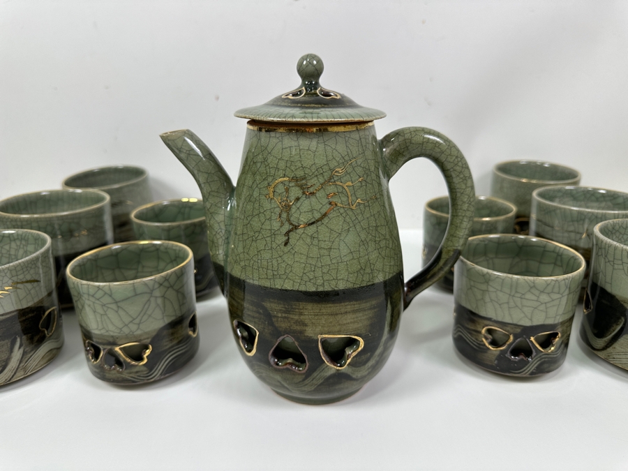 Vintage Japanese Somayaki (Soma Ware) Tea Set [Photo 5]