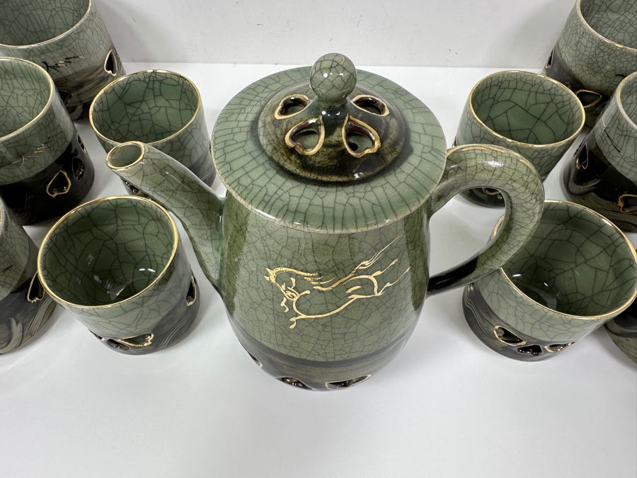 Vintage Japanese Somayaki (Soma Ware) Tea Set [Photo 7]