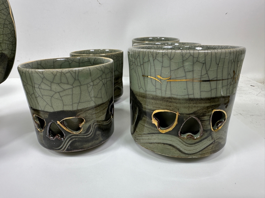 Vintage Japanese Somayaki (Soma Ware) Tea Set [Photo 8]