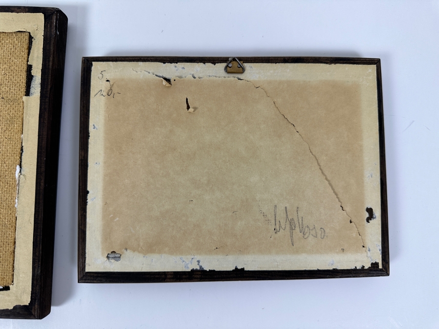 Pair Of Original 1989 Miniature Landscape Paintings On Board By Golk 4.5 X 6.5 [Photo 8]