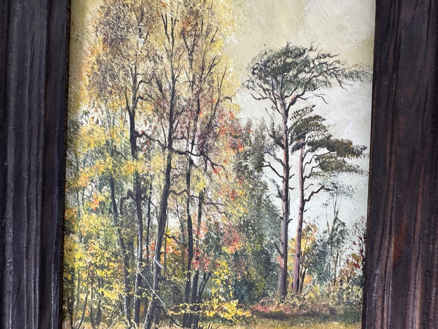 Pair Of Original 1989 Miniature Landscape Paintings On Board By Golk 4.5 X 6.5 [Photo 5]