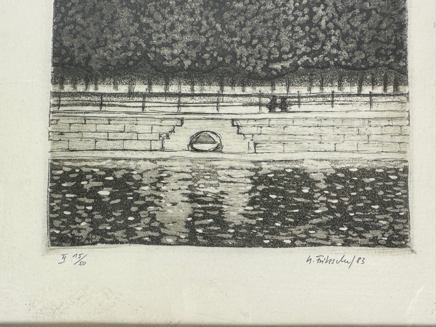 Pair Of Ulrich Fritzsche DDR Berlin Artist Hand Signed Etchings Dated 1981 & 1983 6 X 7 / 4.5 X 5.5 [Photo 4]