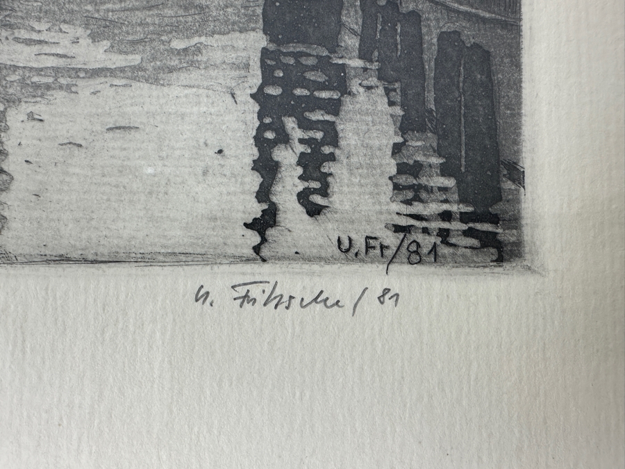 Pair Of Ulrich Fritzsche DDR Berlin Artist Hand Signed Etchings Dated 1981 & 1983 6 X 7 / 4.5 X 5.5 [Photo 8]