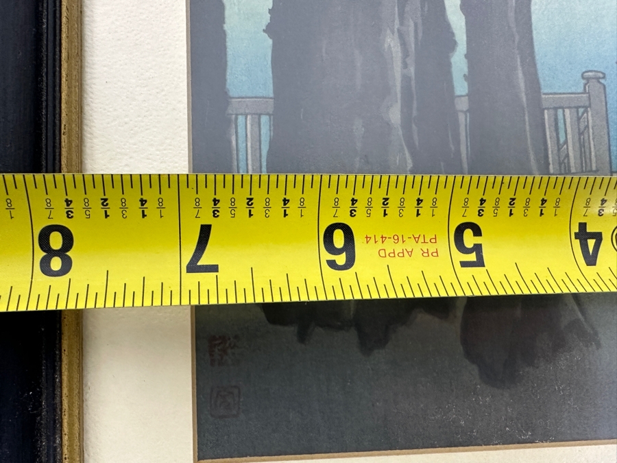 Vintage Shoda Koho (1871-1946, Japan) Japanese Woodblock Print Titled 'Ueno Park' 7 X 10 Framed 10 X 13 [Photo 7]