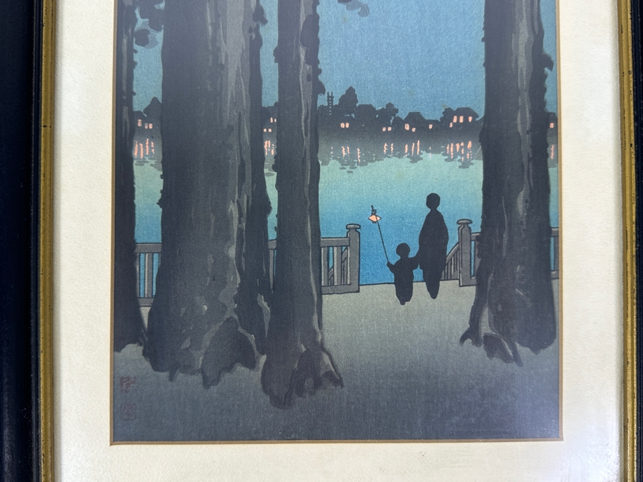 Vintage Shoda Koho (1871-1946, Japan) Japanese Woodblock Print Titled 'Ueno Park' 7 X 10 Framed 10 X 13 [Photo 3]