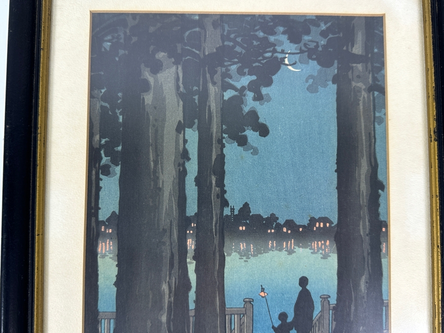 Vintage Shoda Koho (1871-1946, Japan) Japanese Woodblock Print Titled 'Ueno Park' 7 X 10 Framed 10 X 13 [Photo 4]